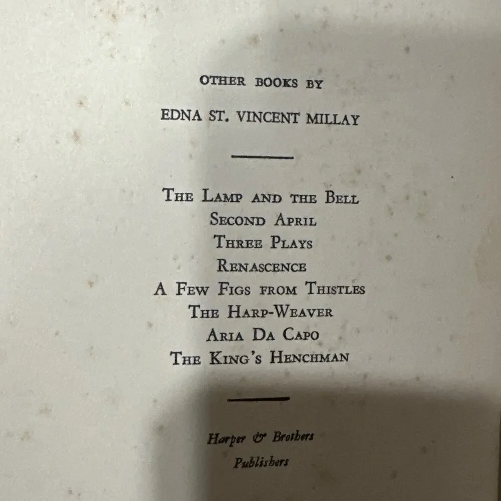 The Buck in the Snow &‎ Other Poems – Edna St. Vincent Millay 1928 First Edition